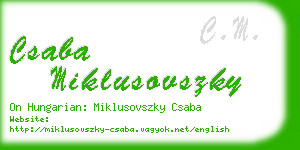 csaba miklusovszky business card